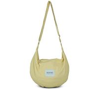 YOUR COZY Crescent Crossbody Bag for Women - Large Boho Cotton Sling Purse with Zipper | Lightweight Hobo Messenger Shoulder Bag (Cream)