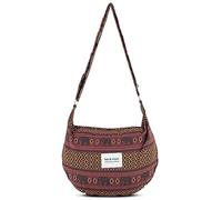 YOUR COZY Crescent Crossbody Bag for Women - Large Boho Cotton Sling Purse with Zipper | Lightweight Hobo Messenger Shoulder Bag (Mahogany Elephant)