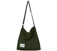 YOUR COZY Women's Retro Large Size Cotton Shoulder Bag Hobo Crossbody Handbag Casual Tote For Shopping and Travel (Forest)