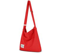 YOUR COZY Hobo Crossbody Bag for Women - Large Cotton Tote Shoulder Purse | Adjustable Strap Boho Messenger Work Travel Bag for Daily Use (Red)
