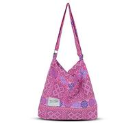 YOUR COZY Hobo Crossbody Bag for Women - Large Cotton Tote Shoulder Purse | Adjustable Strap Boho Messenger Work Travel Bag for Daily Use (Tribe_Pink)