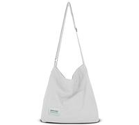 YOUR COZY Hobo Crossbody Bag for Women - Large Cotton Tote Shoulder Purse | Adjustable Strap Boho Messenger Work Travel Bag for Daily Use (White)