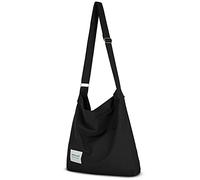 YOUR COZY Hobo Crossbody Bag for Women - Large Cotton Tote Shoulder Purse | Adjustable Strap Boho Messenger Work Travel Bag for Daily Use (Black)