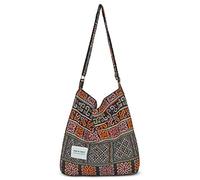 YOUR COZY Hobo Crossbody Bag for Women - Large Cotton Tote Shoulder Purse | Adjustable Strap Boho Messenger Work Travel Bag for Daily Use (Tribe_Black)