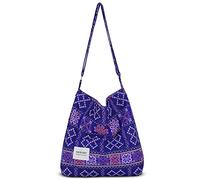 YOUR COZY Hobo Crossbody Bag for Women - Large Cotton Tote Shoulder Purse | Adjustable Strap Boho Messenger Work Travel Bag for Daily Use (Tribe_Blue)
