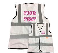 Your Custom Text Hen Vest! White Hi Vis Vest -Ideal For Hen Do & Hen Nights Party Or Wedding Small