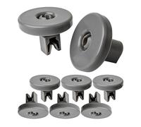 Your Day Mate Basket Castors for Dishwashers, 8 Pieces, Grey, Ø 40 x 8 mm, Universal, Replacement Upper Basket Wheels, Repair Rinsing Machine Set