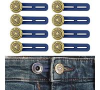 Your Day Mate Comfortable Jeans Waistband Extenders, 8 Pack, Trouser Extension up to 2", Ø 17 mm Buttons with Silicone Strap