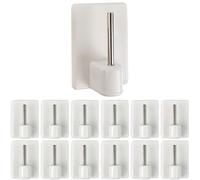 Your Day Mate Curtain Pole Adhesive Hooks, 12 Pieces, in White, self-Adhesive Hooks with 24 x 16 mm, for Window Frames, Glass, Tile, Door, Curtain Holder Rail Glass, Display Rod Window Fastener