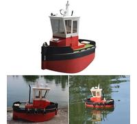 Your Day Mate Little Otter Tugboat Model Ship kit, Scale 1:18, Size LxWxH 232 x 111 x 200 mm, Laser-Cut Wooden Parts, Moulded Resin Parts, 332 g, Seaworthy, RC Wooden kit, Tugboat to Build Yourself