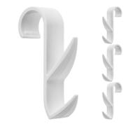 Your Day Mate Multipurpose Round Radiator Hooks - Pack of 4 Plastic White Bathroom Radiator Hooks for Pipe Thickness 20-27mm Diameter