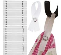 Your Day Mate No-sew Hangers for Textiles, 24 Pack, 5.91 x 0.47 Loops, in White, with Press-Stud Fastener, Hanger Loops for Tea Towel, Bath Towel, rag, Cloth, Decorative Items, Camping Accessories