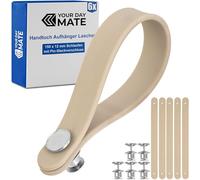 Your Day Mate No-sew Hangers for Textiles, 6 Pack, 150 x 12 mm Loops, in Grey, Made of Silicone, with pin-Button Fastener, Hanger tabs for Tea Towel, Bath Towel, Cloth, Decorative Items, Camping