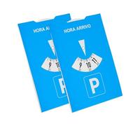 Your Day Mate Parking disc, 2 pieces, in blue, made of paper, double-sided adjustable, parking meter with HORA ARRIVO, for car, truck, motorhome, Parking Disc Blue, parking discs, parking card
