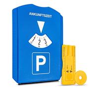 Your Day Mate Parking disc with ice scraper, 1 piece, in blue, parking meter incl. tyre gauge and shopping trolley chip, for car, truck, motorhome, Parking Disc Blue, parking discs, parking card