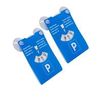 Your Day Mate Parking disc with suction cups, 2 pieces, in blue, made of plastic, adjustable on both sides, parking meter with eight languages, for car, truck, motorhome, parking disc