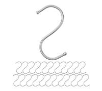 Your Day Mate S Hooks for Hanging, 24 Pieces, in Silver, Metal Hooks for rods up to Ø 25 mm, Length 68 mm, S-Shape for Kitchen, Clothes Rail, Garage, Pot, pan, Cup, Kitchen Fastener, Double Clip Set