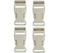 Your Day Mate Side release Buckle, 25 mm, 4 pieces, grey, plastic, push-in buckle click fastener, replacement buckle, fastener repair, backpack strap clip, clipper strap, webbing plastic closing
