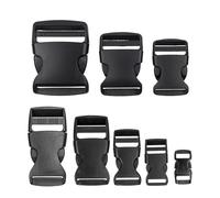 Your Day Mate Side Release Buckles, size 25 mm, 4 pieces, in black, made of plastic, webbing click fastener, replacement closing, fastener repair, rucksack strap latch