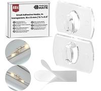 Your Day Mate Small Adhesive Hooks, 40 Pack, Transparent, 0.71 x 0.51, Hooks for Fairy Lights, Decoration, Cables, Light Hangers, self-Adhesive Cable Clips, mini Hooks, Clear Fastening Clips