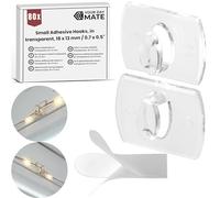 Your Day Mate Small Adhesive Hooks, 80 Pack, Transparent, 0.71 x 0.51, Hooks for Fairy Lights, Decoration, Cables, Hanging Lights, self-Adhesive Cable Clips, mini Hooks, Clear Fastening Clips