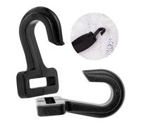 Your Day Mate Strap tensioning hooks, 8 pieces, for tent poles up to Ø 10 mm thick and 20 mm wide straps, black ABS plastic, hooks for outdoor tent, awning, tarpaulin, pole clips, tent clip camper