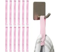 Your Day Mate Towel Hanger for Sewing on, 12 Pieces, 150 x 12 mm Loops, in Pink, Made of Cotton, Folded and Sewn Ends, Hanger Holder Set for Tea Towel, Hand Towel, Cloth, Decoration, Camping