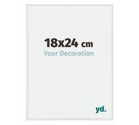 Your Decoration - Picture Frame 18x24 cm - White High Gloss - Decorative Wall Frame in Plastic with Antireflection - Frame 18x24 - Annecy