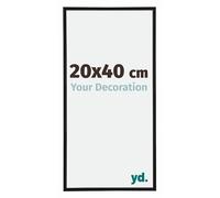 Your Decoration - Picture Frame 20,00x40,00 cm - Black Matte - UV Resistant Glass Plate - Anti-Reflective -Annecy