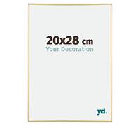Your Decoration - Picture Frame 20x28 cm - Gold - Decorative Wall Frame in Aluminium with Antireflection - Frame 20x28 - Kent