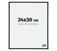 Your Decoration - Picture Frame 24x30 cm - Black Matte - Decorative Wall Frame in Plastic with Antireflection - Frame 24x30 - Annecy