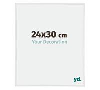 Your Decoration - Picture Frame 24x30 cm - White High Gloss - Decorative Wall Frame in Plastic with Antireflection - Frame 24x30 - Annecy