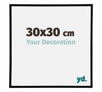 Your Decoration - Picture Frame 30,00x30,00 cm - Black High Gloss - UV Resistant Glass Plate - Anti-Reflective -Annecy