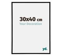 Your Decoration - Picture Frame 30,00x40,00 cm - Black High Gloss - UV Resistant Glass Plate - Anti-Reflective -Annecy