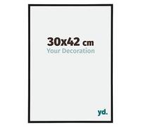 Your Decoration - Picture Frame 30,00x42,00 cm - Black Matte - UV Resistant Glass Plate - Anti-Reflective -Annecy