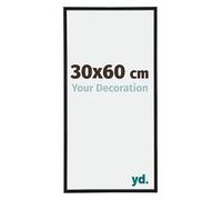 Your Decoration - Picture Frame 30,00x60,00 cm - Black Matte - UV Resistant Glass Plate - Anti-Reflective -Annecy