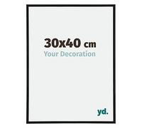 Your Decoration - Picture Frame 30x40 cm - Black Matte - Decorative Wall Frame in Plastic with Antireflection - Frame 30x40 - Annecy