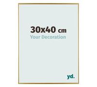 Your Decoration - Picture Frame 30x40 cm - Gold - Decorative Wall Frame in Plastic with Antireflection - Frame 30x40 - Evry
