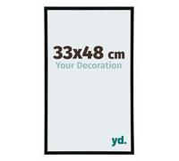 Your Decoration - Picture Frame 33,00x48,00 cm - Black Matte - UV Resistant Glass Plate - Anti-Reflective -Annecy