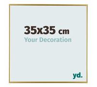 Your Decoration - Picture Frame 35x35 cm - Gold - Decorative Wall Frame in Plastic with Antireflection - Frame 35x35 - Evry