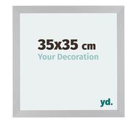 Your Decoration - Picture Frame 35x35 cm - Silver Matte - Decorative Wall Frame in MDF with Antireflection - Frame 35x35 - Mura