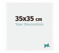 Your Decoration - Picture Frame 35x35 cm - White High Gloss - Decorative Wall Frame in Plastic with Antireflection - Frame 35x35 - Bordeaux