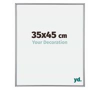 Your Decoration - Picture Frame 35x45 cm - Silver High Gloss - Decorative Wall Frame in Plastic with Antireflection - Frame 35x45 - Annecy