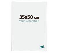 Your Decoration - Picture Frame 35x50 cm - Silver Shiny - Decorative Wall Frame in Aluminium with Antireflection - Frame 35x50 - Austin