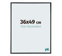 Your Decoration - Picture Frame 36x49 cm - Black Matte - Decorative Wall Frame in Aluminium with Antireflection - Frame 36x49 - Kent
