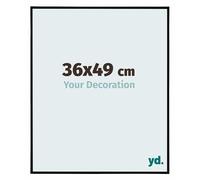Your Decoration - Picture Frame 36x49 cm - Black Matte - Decorative Wall Frame in Plastic with Antireflection - Frame 36x49 - Evry