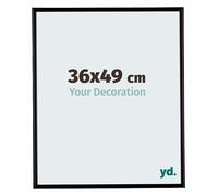 Your Decoration - Picture Frame 36x49 cm - Black Matte - Decorative Wall Frame in Plastic with Antireflection - Frame 36x49 - Bordeaux