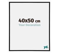 Your Decoration - Picture Frame 40,00x50,00 cm - Black Matte - UV Resistant Glass Plate - Anti-Reflective -Annecy