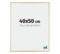Your Decoration - Picture Frame 40x50 cm - Gold - Decorative Wall Frame in Aluminium with Antireflection - Frame 40x50 - Kent