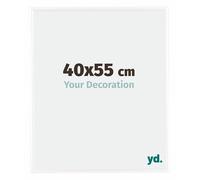 Your Decoration - Picture Frame 40x55 cm - White High Gloss - Decorative Wall Frame in Plastic with Antireflection - Frame 40x55 - Bordeaux